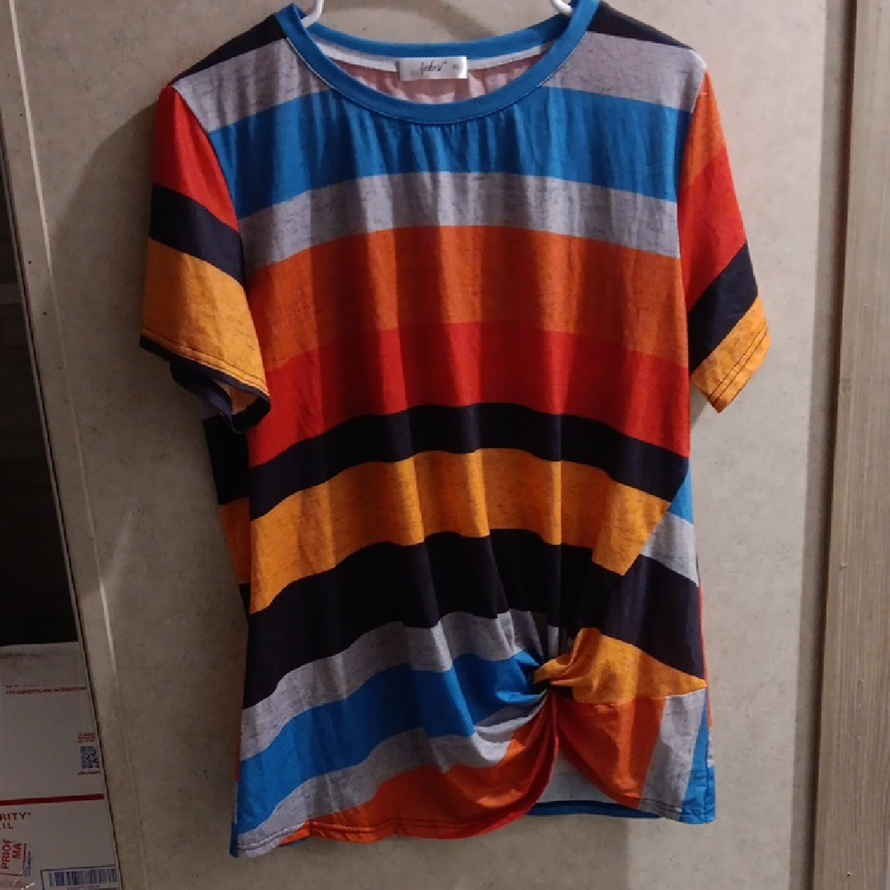 Colorful Striped Short Sleeve Tee